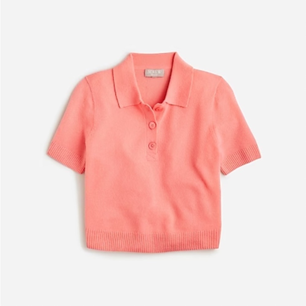 J.Crew Cashmere Cropped Polo, size small